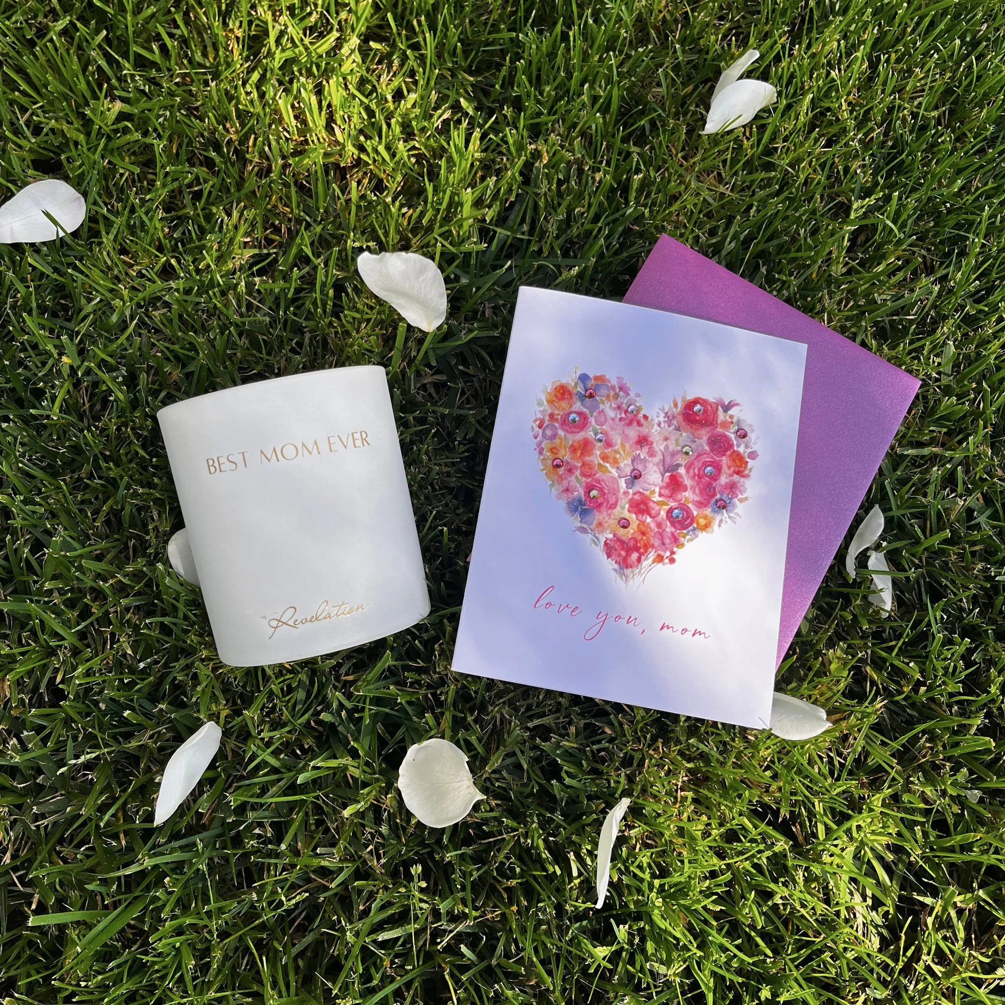 Best Mom Ever Revelation Candle + Greeting Card Gift Set - Revelation Candle - christian gift - christian candle - hidden message candle