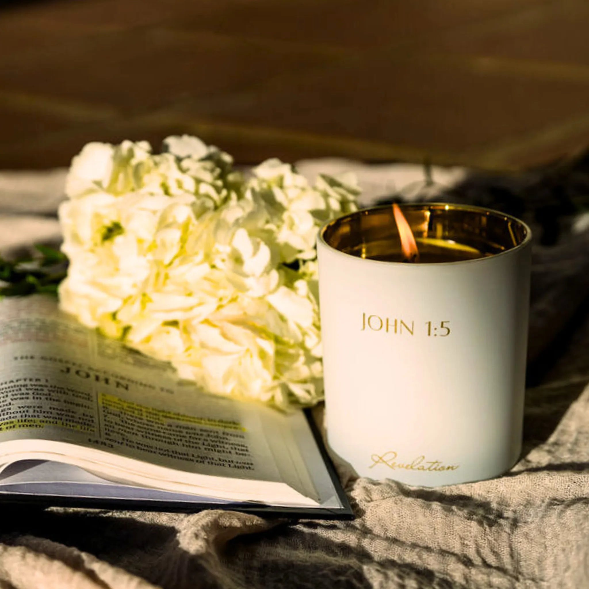 NEW! "Light Shines in Darkness" John 1:5 Revelation Candle