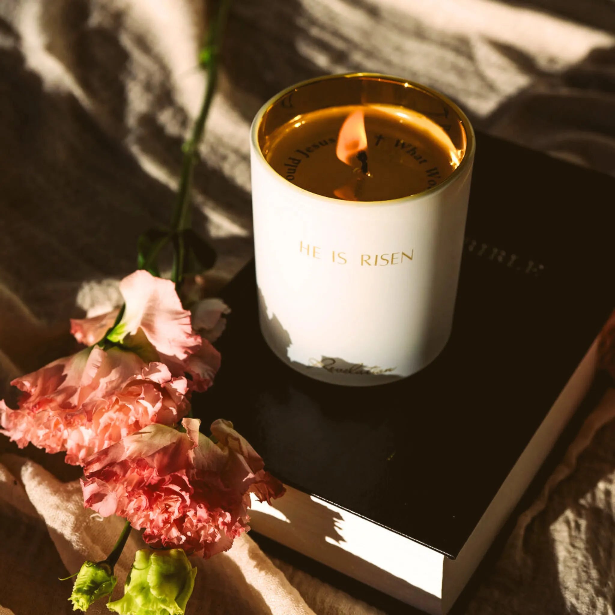 NEW! He is Risen "WWJD" Revelation Candle