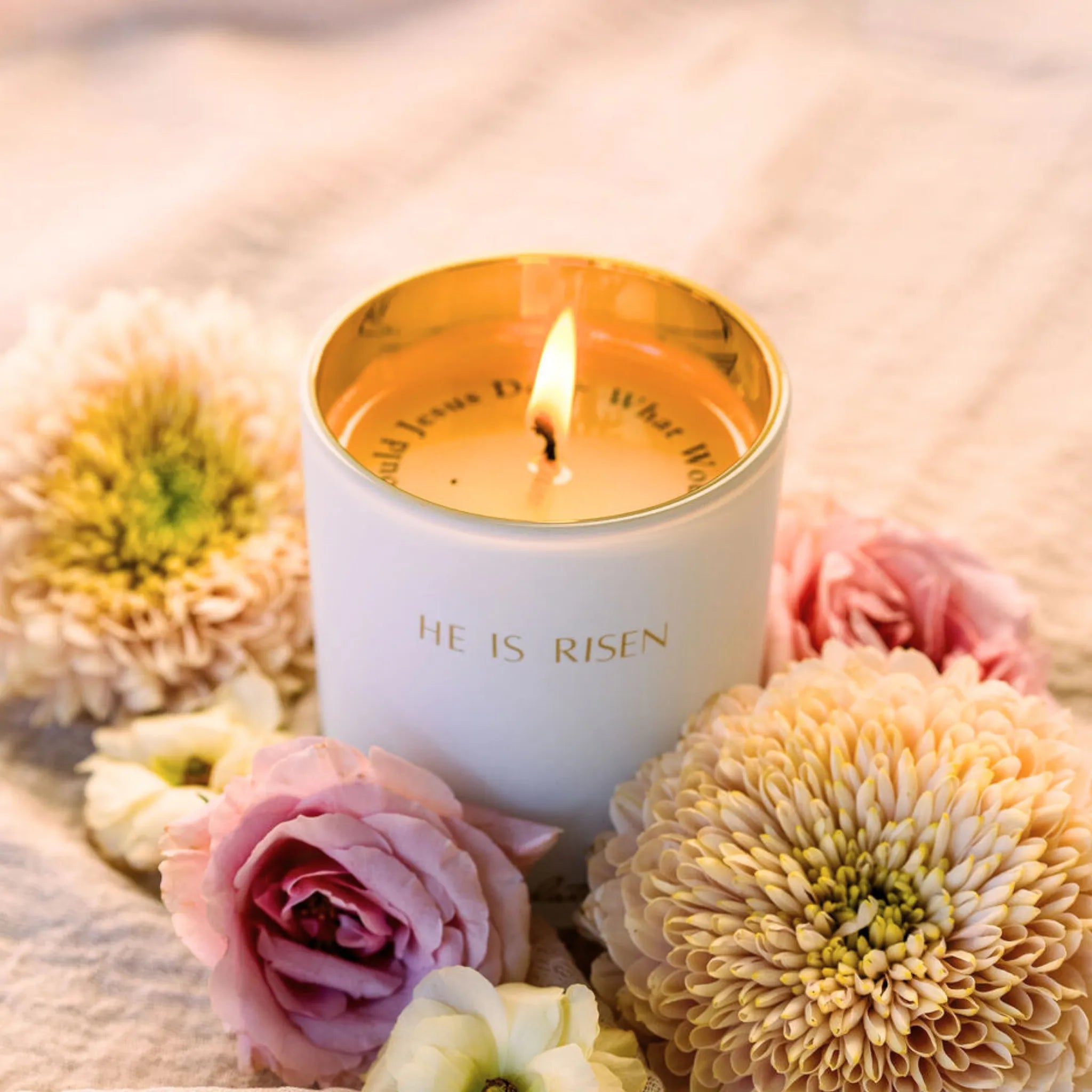 NEW! He is Risen "WWJD" Revelation Candle