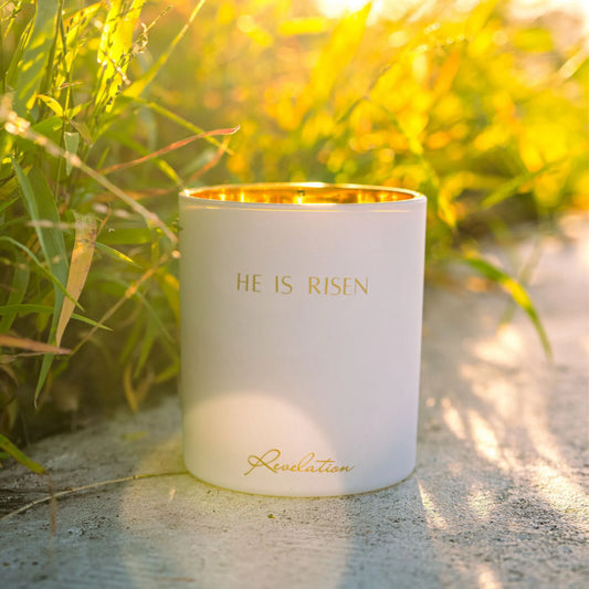 NEW! He is Risen "WWJD" Revelation Candle - Revelation Candle - christian gift - christian candle - hidden message candle
