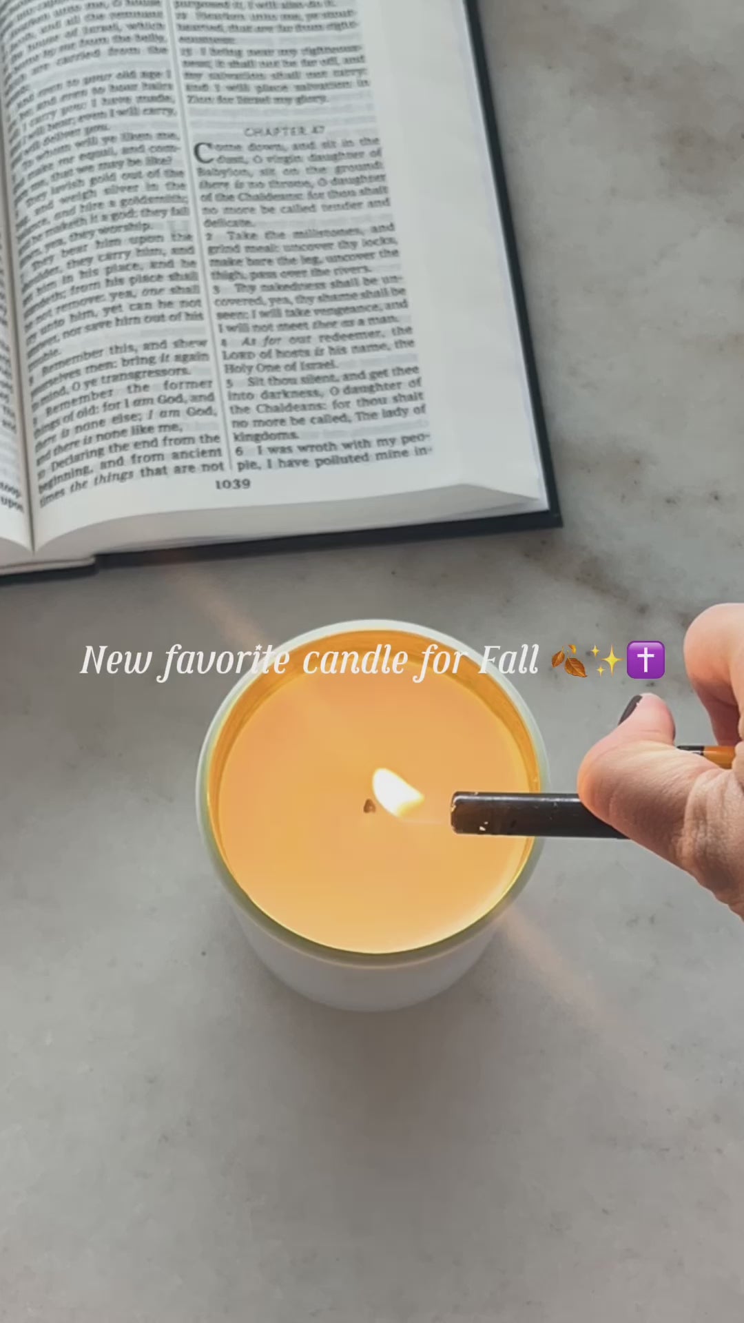 Unique Christian candle with hidden Bible verse inside that appears as the candle burns perfect Christian gift for Christmas 