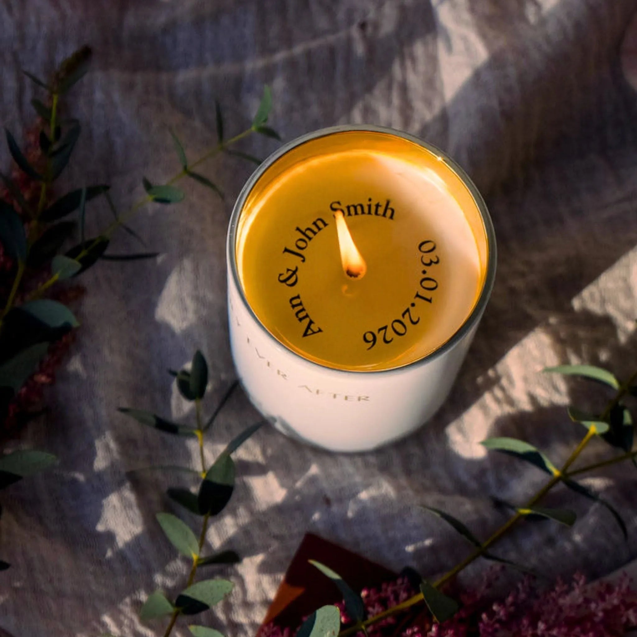 personalized wedding candle with couple's names and date revealed inside
Custom Wedding Candle - One-of-a-kind Wedding Favor - Revelation Candle - christian gift - christian candle - hidden message candle